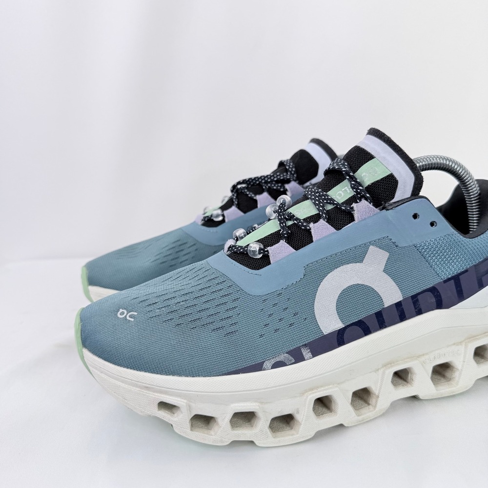 On Cloudmonster Women Slate Blue Lavender Running Shoes Sneakers Size 9.5 - Picture 6 of 9